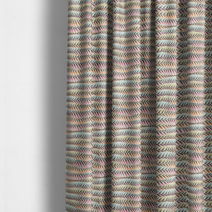 Carnival Living Fabric Collection Multi Colour Wave Striped Funky Retro Pattern Upholstery Curtains Fabric JO-196 - Made To Measure Curtains