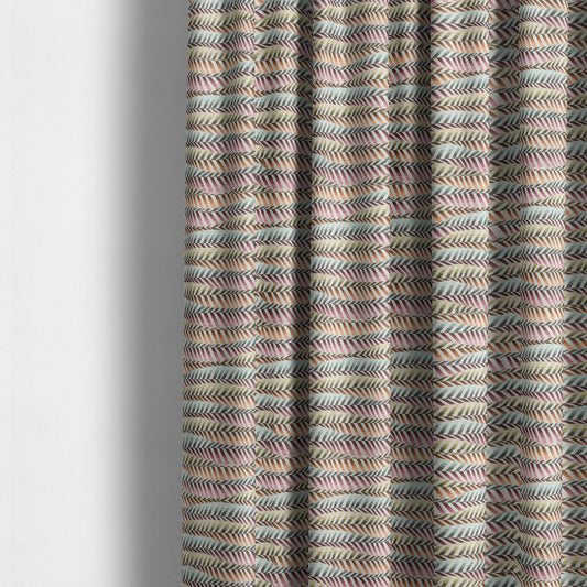 Carnival Living Fabric Collection Multi Colour Wave Striped Funky Retro Pattern Upholstery Curtains Fabric JO-196 - Made To Measure Curtains