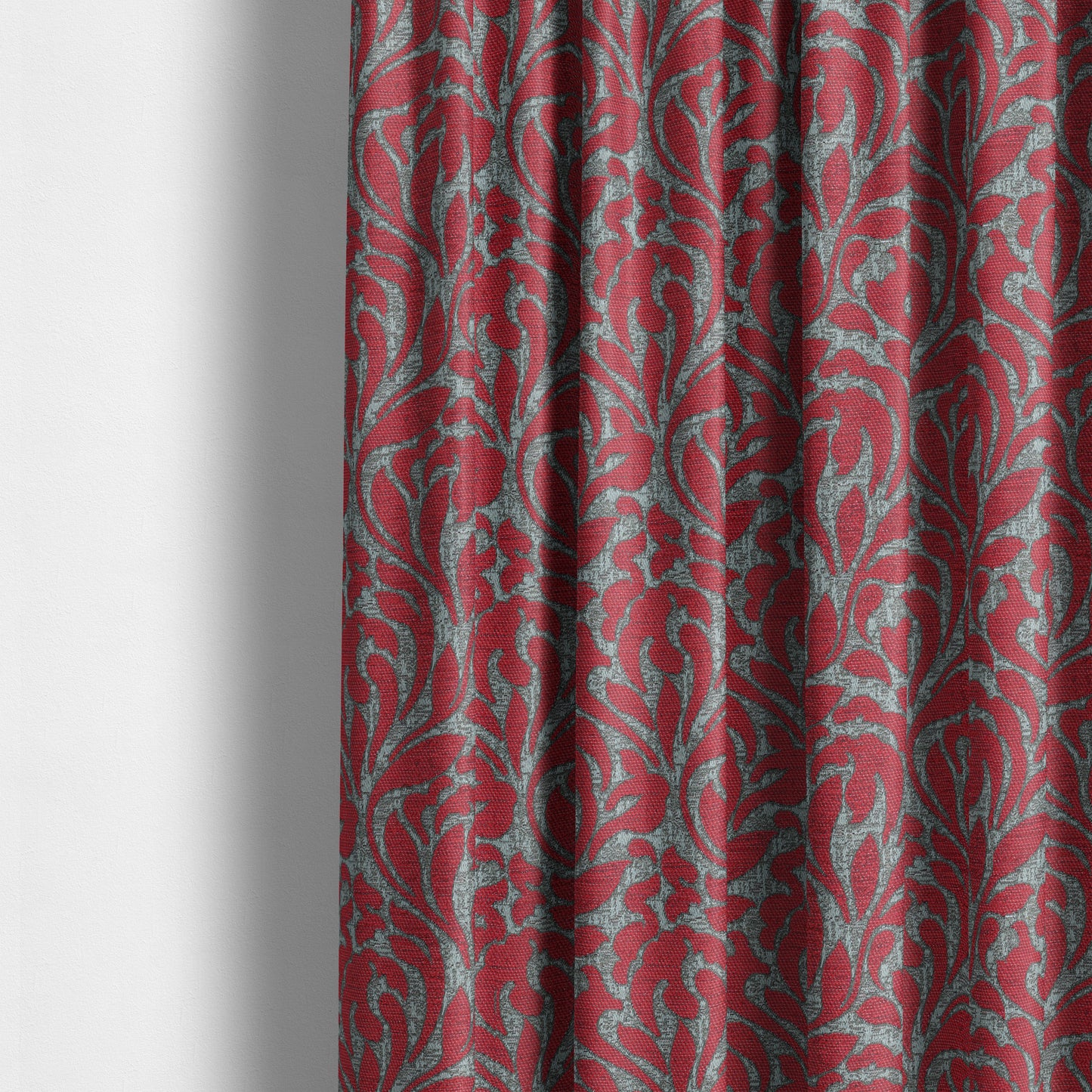 Renieri Fabric Collection Red Brown Floral Inspired Pattern Soft Chenille Upholstery Fabric JO-202 - Made To Measure Curtains