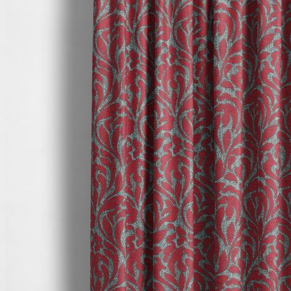 Renieri Fabric Collection Red Brown Floral Inspired Pattern Soft Chenille Upholstery Fabric JO-202 - Made To Measure Curtains