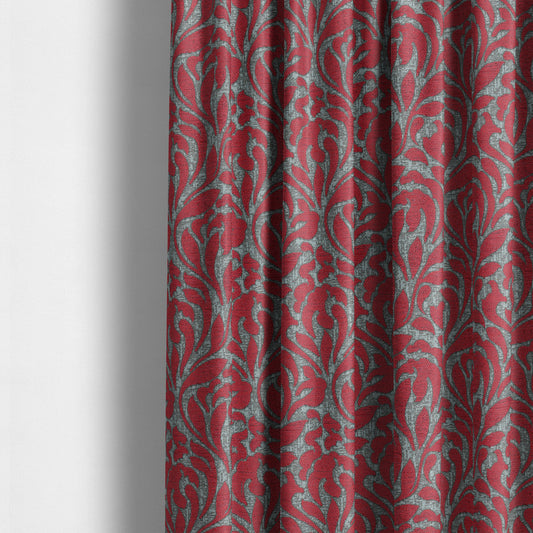 Renieri Fabric Collection Red Brown Floral Inspired Pattern Soft Chenille Upholstery Fabric JO-202 - Made To Measure Curtains