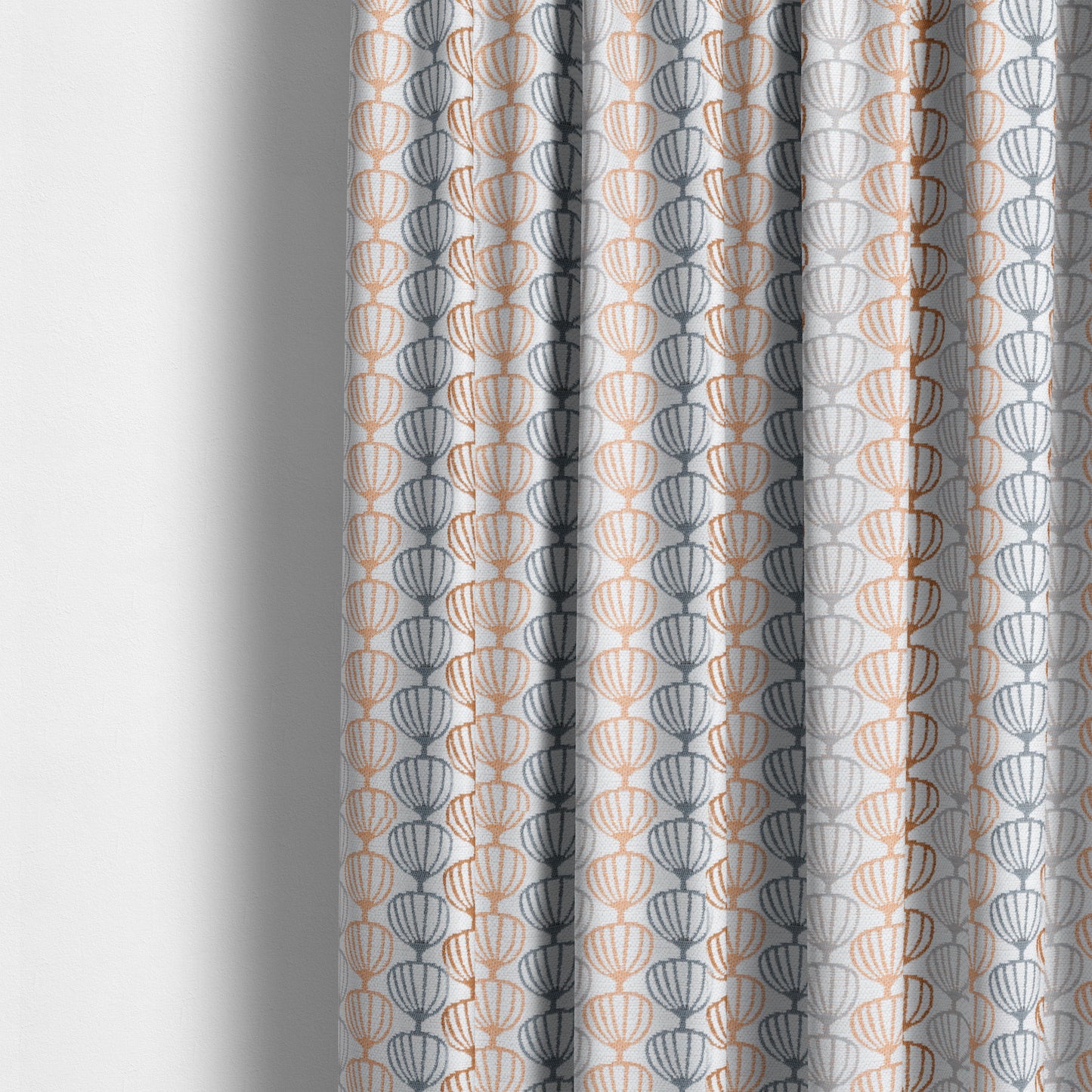 Orange Grey White Geometric Balloon Pattern Soft Chenille Upholstery Fabric JO-214 - Made To Measure Curtains