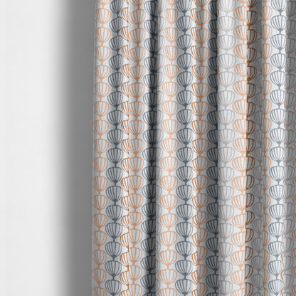 Orange Grey White Geometric Balloon Pattern Soft Chenille Upholstery Fabric JO-214 - Made To Measure Curtains