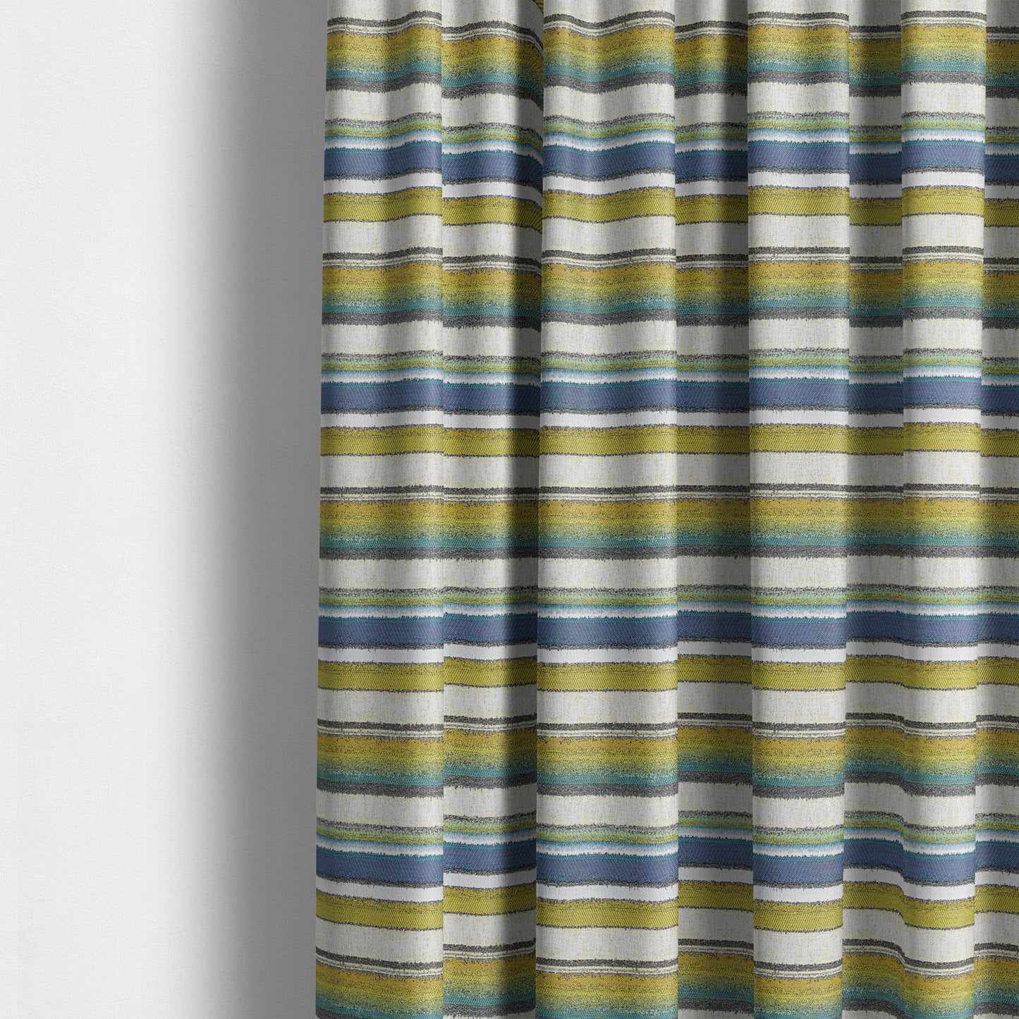 White Green Blue Colour Designer Striped Soft Chenille Upholstery Fabric JO-252 - Made To Measure Curtains