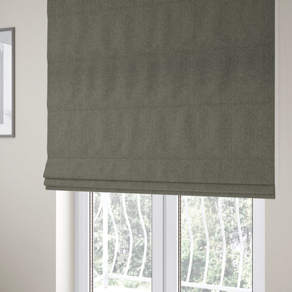 Highland Collection Luxury Soft Like Cotton Plain Grey Colour Chenille Upholstery Fabric JO-279 - Roman Blinds