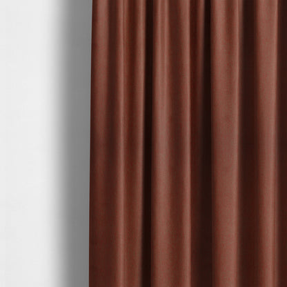 Highland Collection Luxury Soft Like Cotton Plain Red On Brown Colour Chenille Upholstery Fabric JO-282 - Made To Measure Curtains