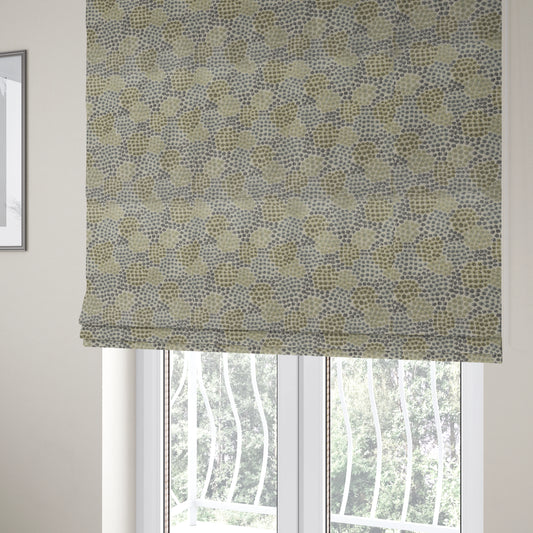 Small Geometric Pattern Light Blue Green Colour Chenille Upholstery Fabric JO-29 - Roman Blinds