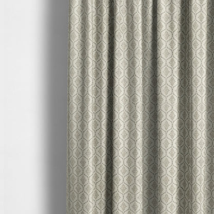 Small Geometric Pattern Light Beige Cream Colour Chenille Upholstery Fabric JO-30 - Made To Measure Curtains