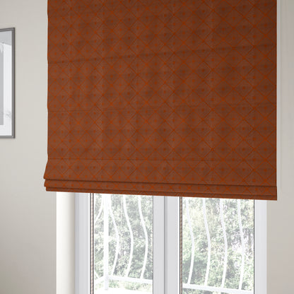 Azima Modern Sharp Geometric Pattern Orange Silver Shine Upholstery Fabric JO-315 - Roman Blinds