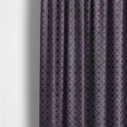 Azima Modern Sharp Geometric Pattern Purple Silver Shine Upholstery Fabric JO-318 - Made To Measure Curtains