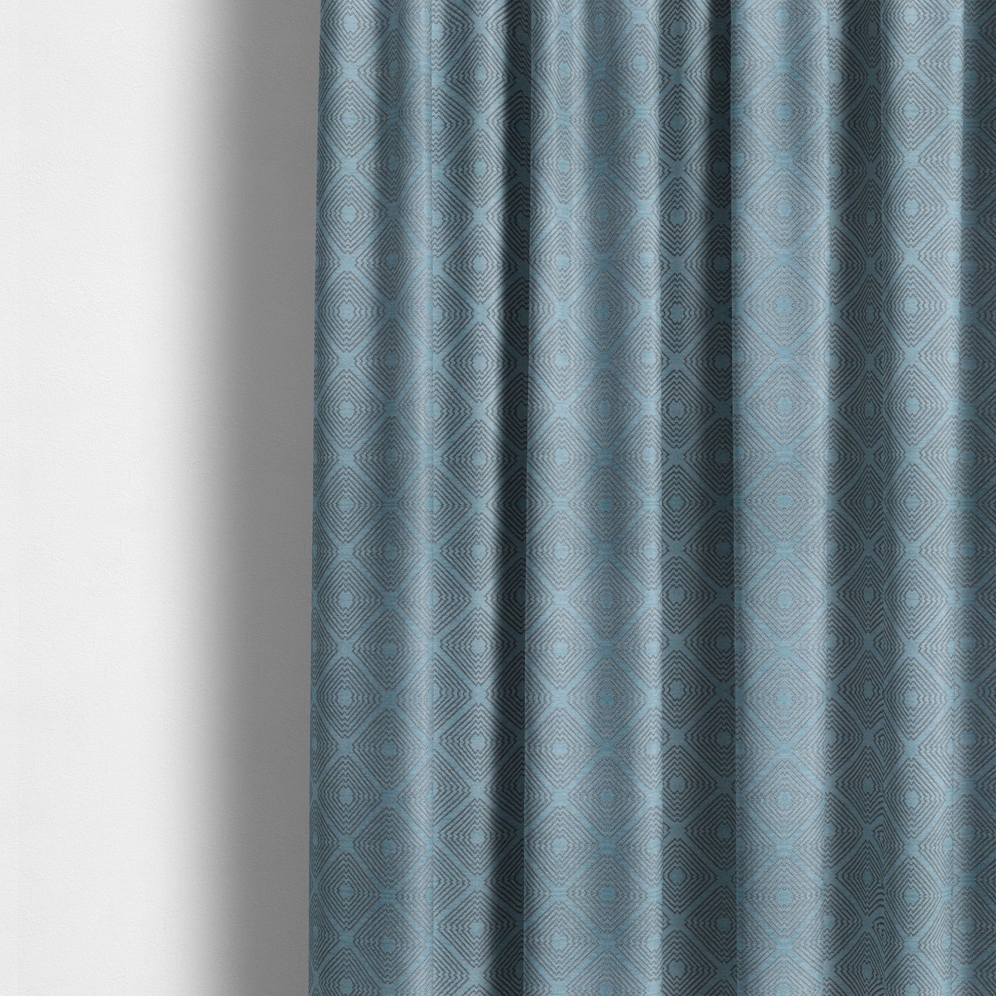 Azima Modern Sharp Geometric Pattern Light Blue Shine Upholstery Fabric JO-319 - Made To Measure Curtains