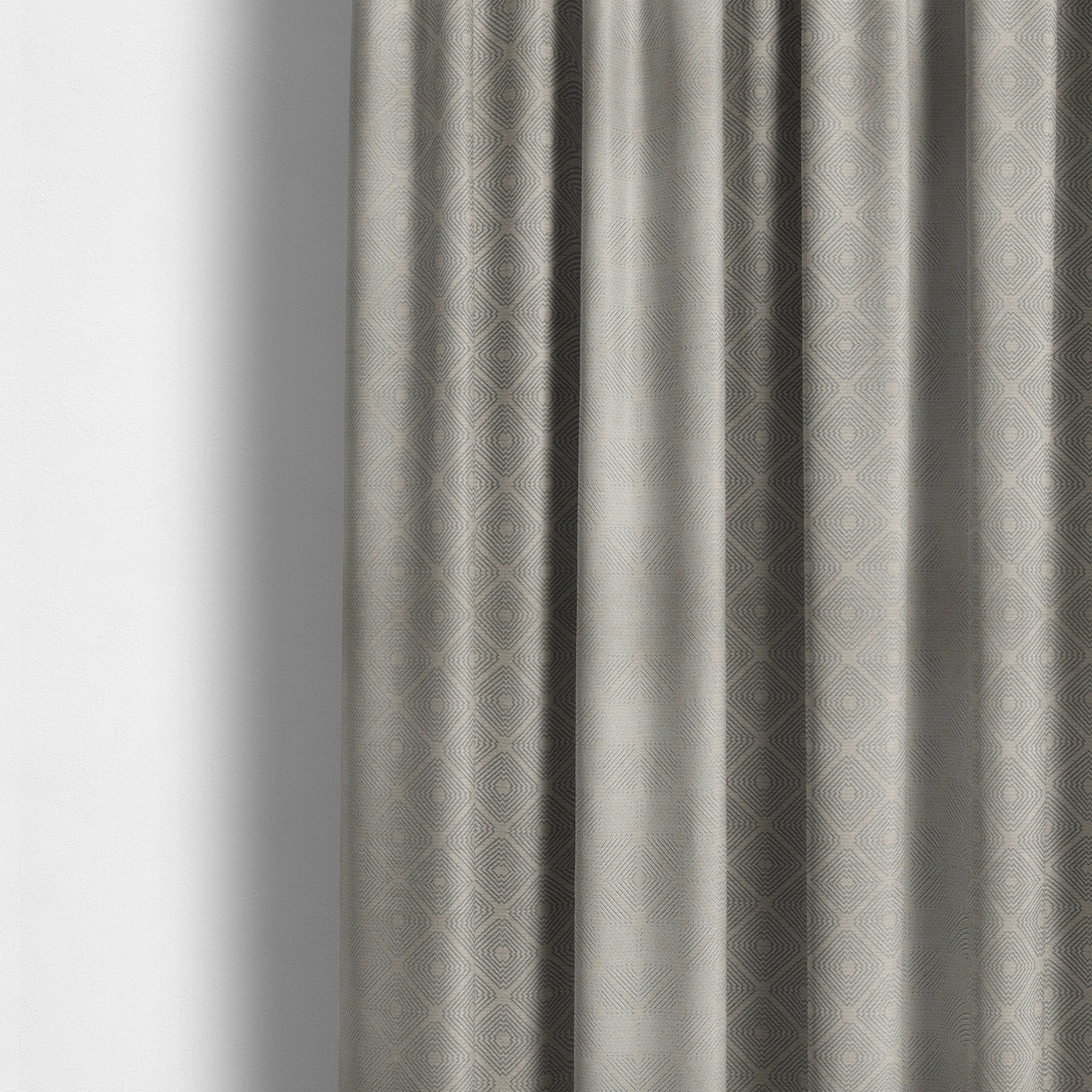 Azima Modern Sharp Geometric Pattern Grey Shine Upholstery Fabric JO-320 - Made To Measure Curtains