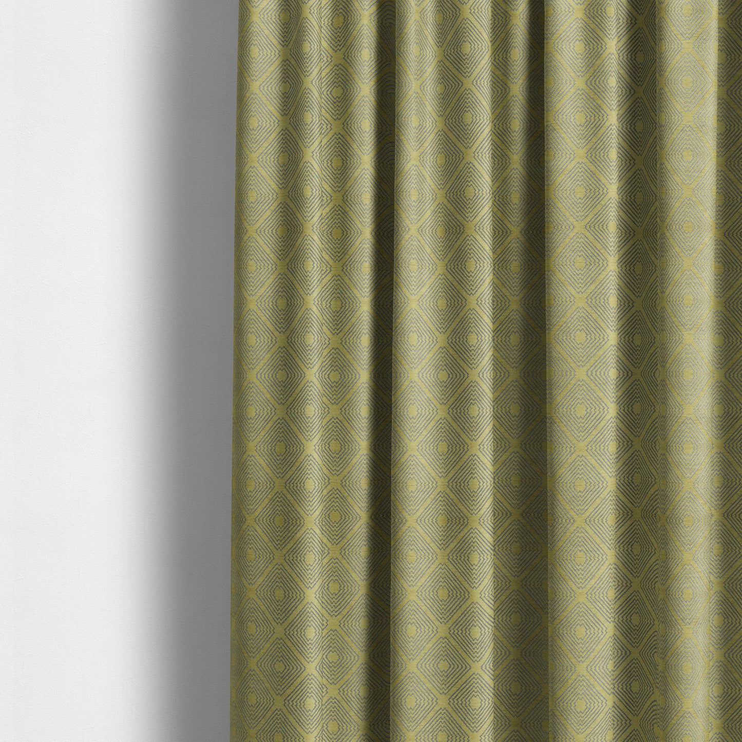 Azima Modern Sharp Geometric Pattern Green Silver Shine Upholstery Fabric JO-323 - Made To Measure Curtains