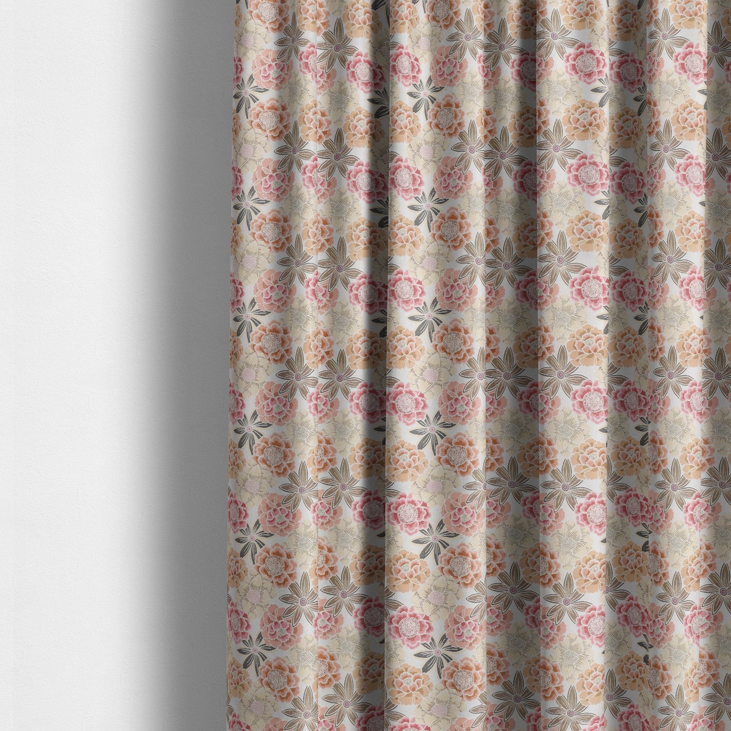 Bloomin Lovely Floral Pattern Collection Orange Woven Quality Upholstery Fabric JO-326 - Made To Measure Curtains