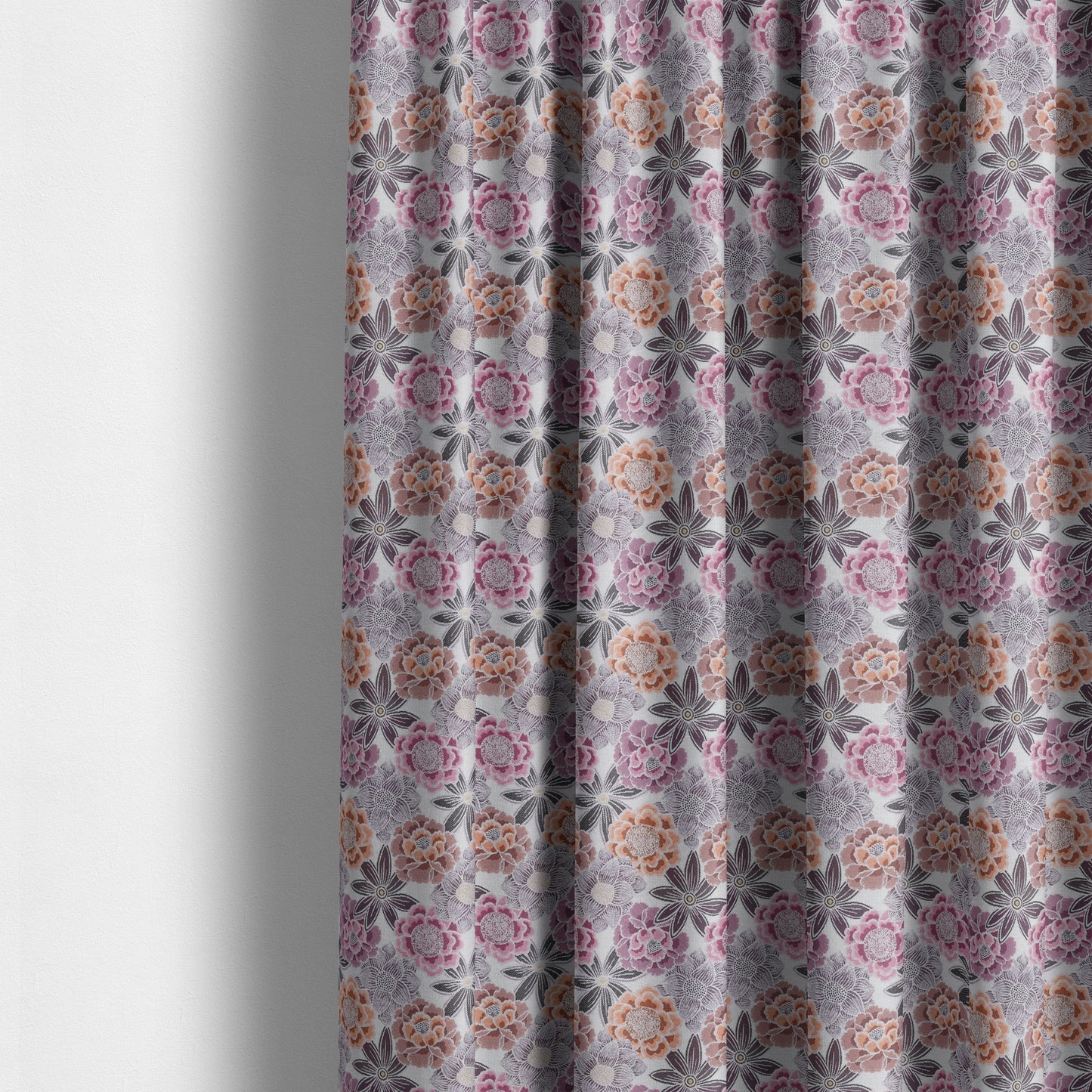 Bloomin Lovely Floral Pattern Collection Purple Woven Quality Upholstery Fabric JO-329 - Made To Measure Curtains