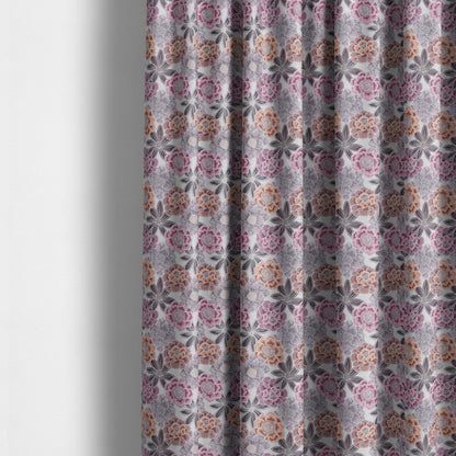 Bloomin Lovely Floral Pattern Collection Purple Woven Quality Upholstery Fabric JO-329 - Made To Measure Curtains