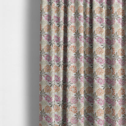 Bloomin Lovely Floral Pattern Collection Pink Yellow Woven Quality Upholstery Fabric JO-330 - Made To Measure Curtains