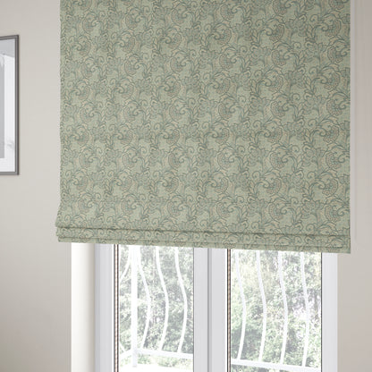 Otega Jacquard Quality Soft Floral Pattern Light Blue Colour Designer Fabric JO-345 - Roman Blinds