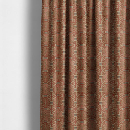 Mirador Medallion Pattern In Pink Colour Interior Fabrics JO-351 - Made To Measure Curtains