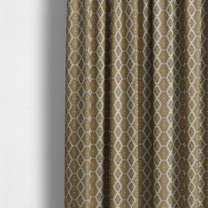 Juanita Small Motif Diamond Pattern In Yellow Colour Interior Designer Fabrics JO-355 - Made To Measure Curtains