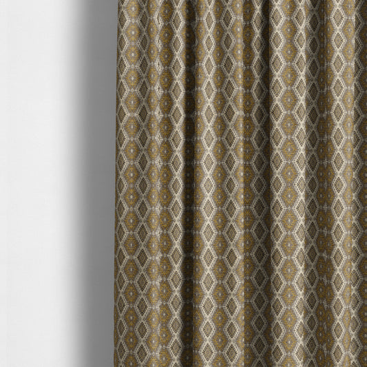 Juanita Small Motif Diamond Pattern In Yellow Colour Interior Designer Fabrics JO-355 - Made To Measure Curtains