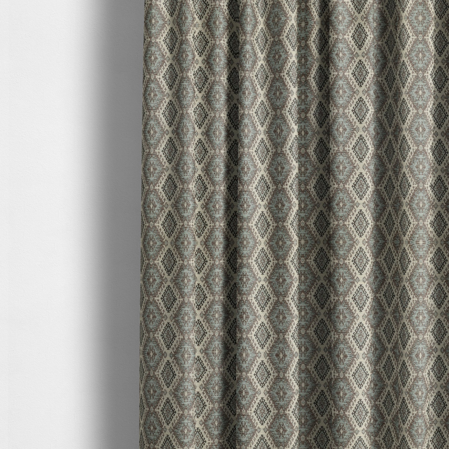 Juanita Small Motif Diamond Pattern In Brown Colour Interior Designer Fabrics JO-356 - Made To Measure Curtains