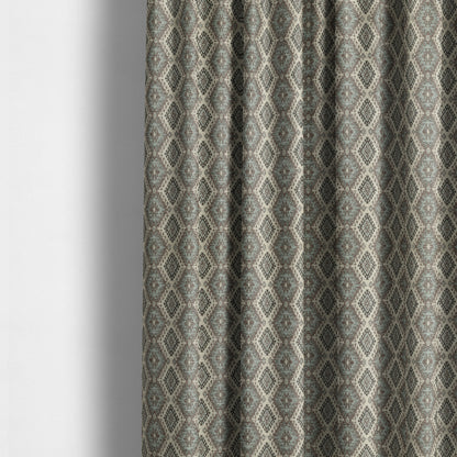 Juanita Small Motif Diamond Pattern In Brown Colour Interior Designer Fabrics JO-356 - Made To Measure Curtains