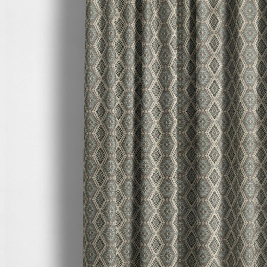 Juanita Small Motif Diamond Pattern In Brown Colour Interior Designer Fabrics JO-356 - Made To Measure Curtains