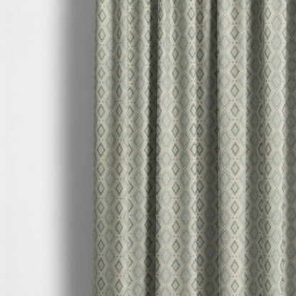 Juanita Small Motif Diamond Pattern In Grey Blue Colour Interior Designer Fabrics JO-357 - Made To Measure Curtains