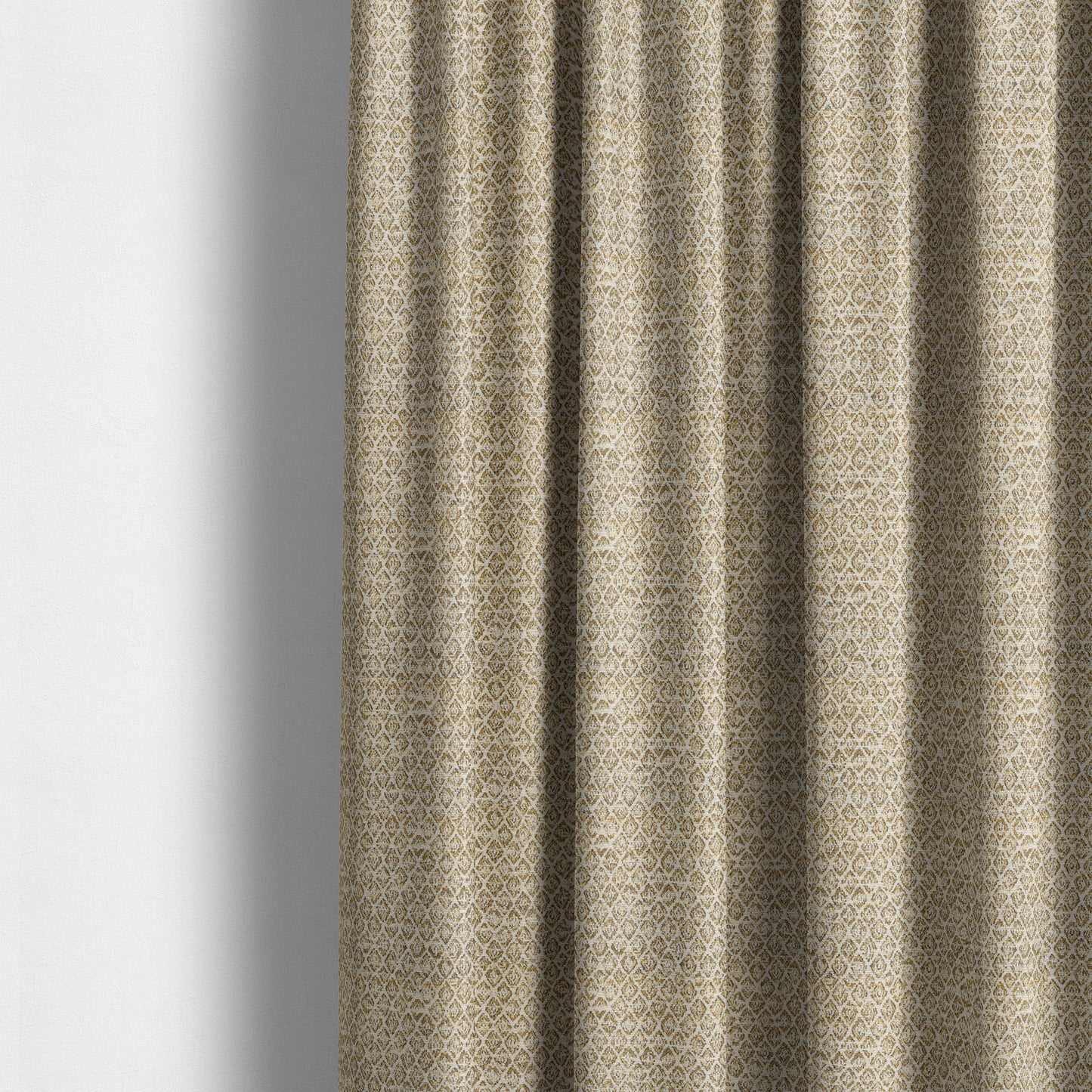 Ella Trellis Small Motif Design Gold Yellow Colour Woven Jacquard Upholstery Fabrics JO-366 - Made To Measure Curtains