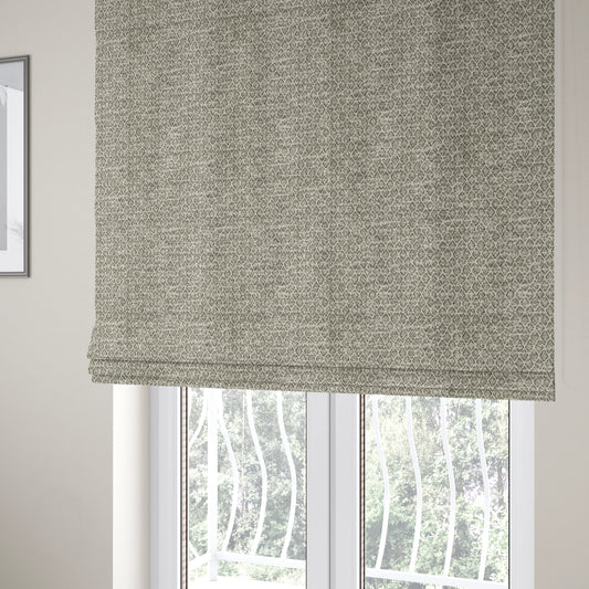 Ella Trellis Small Motif Design Brown Colour Woven Jacquard Upholstery Fabrics JO-367 - Roman Blinds