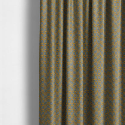 Marlow Woven Designer Chevron Striped Pattern In Grey Yellow Interior Fabric JO-369 - Made To Measure Curtains