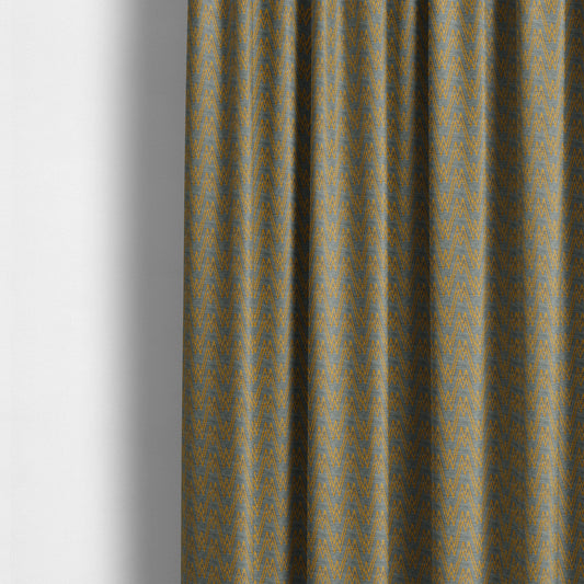 Marlow Woven Designer Chevron Striped Pattern In Grey Yellow Interior Fabric JO-369 - Made To Measure Curtains