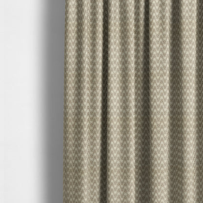 Marlow Woven Designer Chevron Striped Pattern In Cream Brown Interior Fabric JO-370 - Made To Measure Curtains