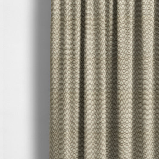 Marlow Woven Designer Chevron Striped Pattern In Cream Brown Interior Fabric JO-370 - Made To Measure Curtains