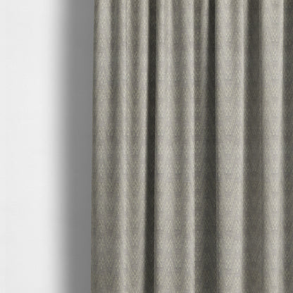 Marlow Woven Designer Chevron Striped Pattern In Silver Cream Interior Fabric JO-371F - Made To Measure Curtains