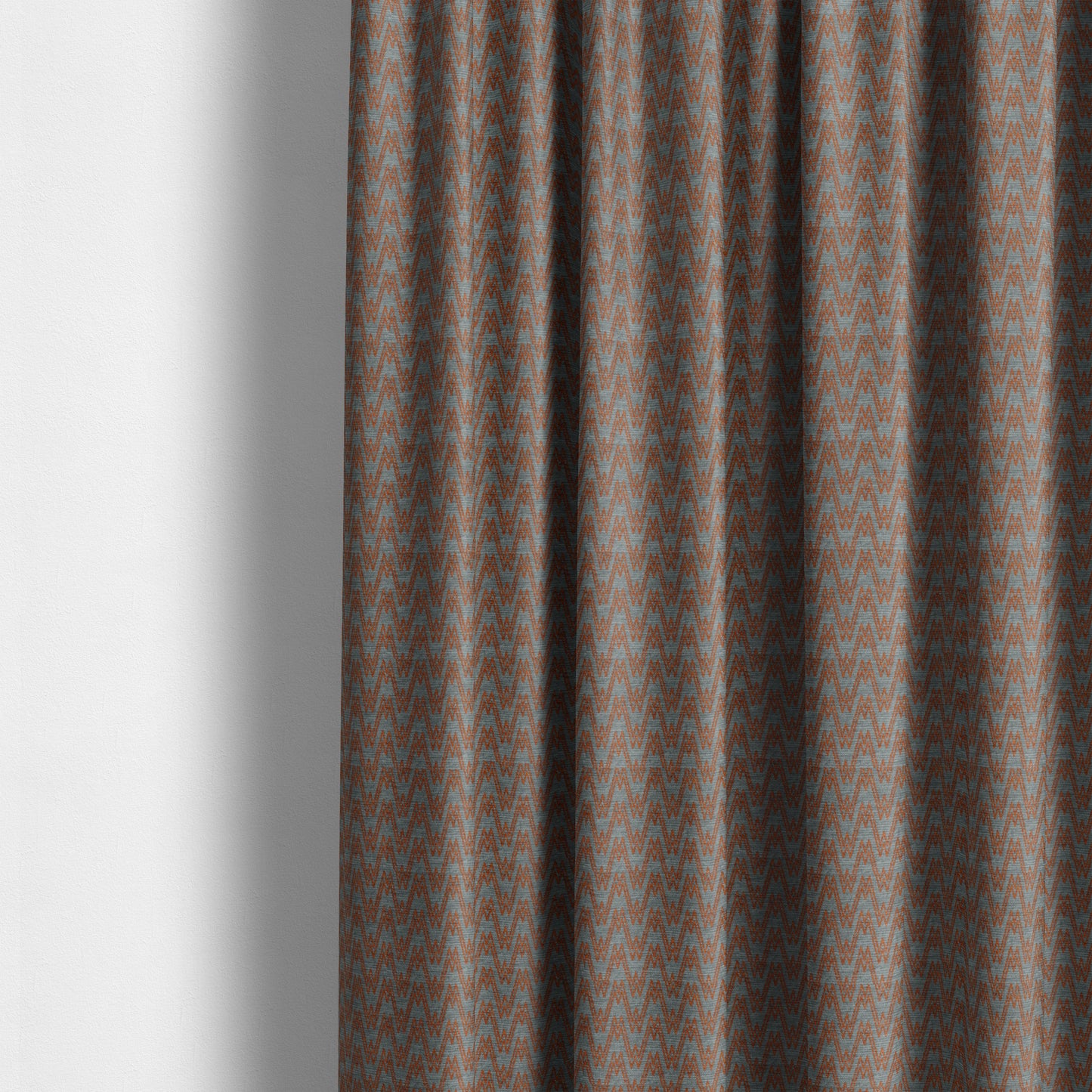 Marlow Woven Designer Chevron Striped Pattern In Grey Orange Interior Fabric JO-373 - Made To Measure Curtains