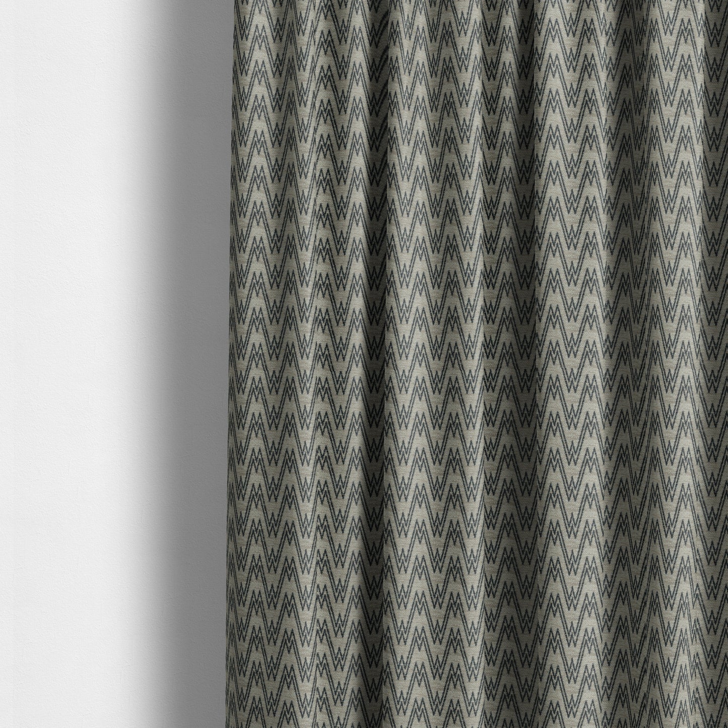 Marlow Woven Designer Chevron Striped Pattern In Brown Black Interior Fabric JO-375 - Made To Measure Curtains