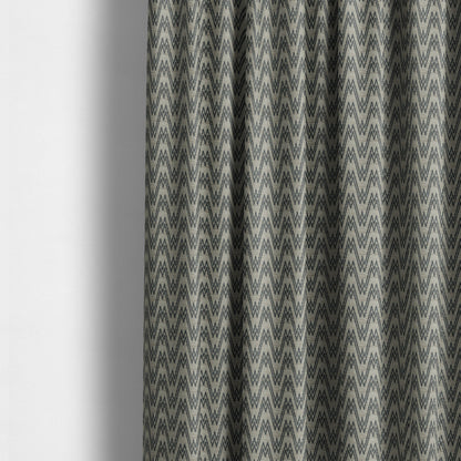 Marlow Woven Designer Chevron Striped Pattern In Brown Black Interior Fabric JO-375 - Made To Measure Curtains