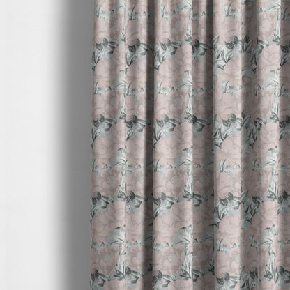 Bloomsbury Floral Pattern Weaves Shiny Pale Pink Quality Furnishing Fabric JO-391 - Made To Measure Curtains