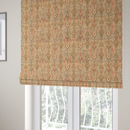 Ornare Egyptian Theme Inspired Art Pattern Soft Woven Jacquard Green Colour Interior Fabric JO-399 - Roman Blinds