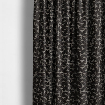 Voyage Designer Geometric Small Motif Pattern In Chocolate Brown Soft Chenille Upholstery Fabric JO-406 - Made To Measure Curtains