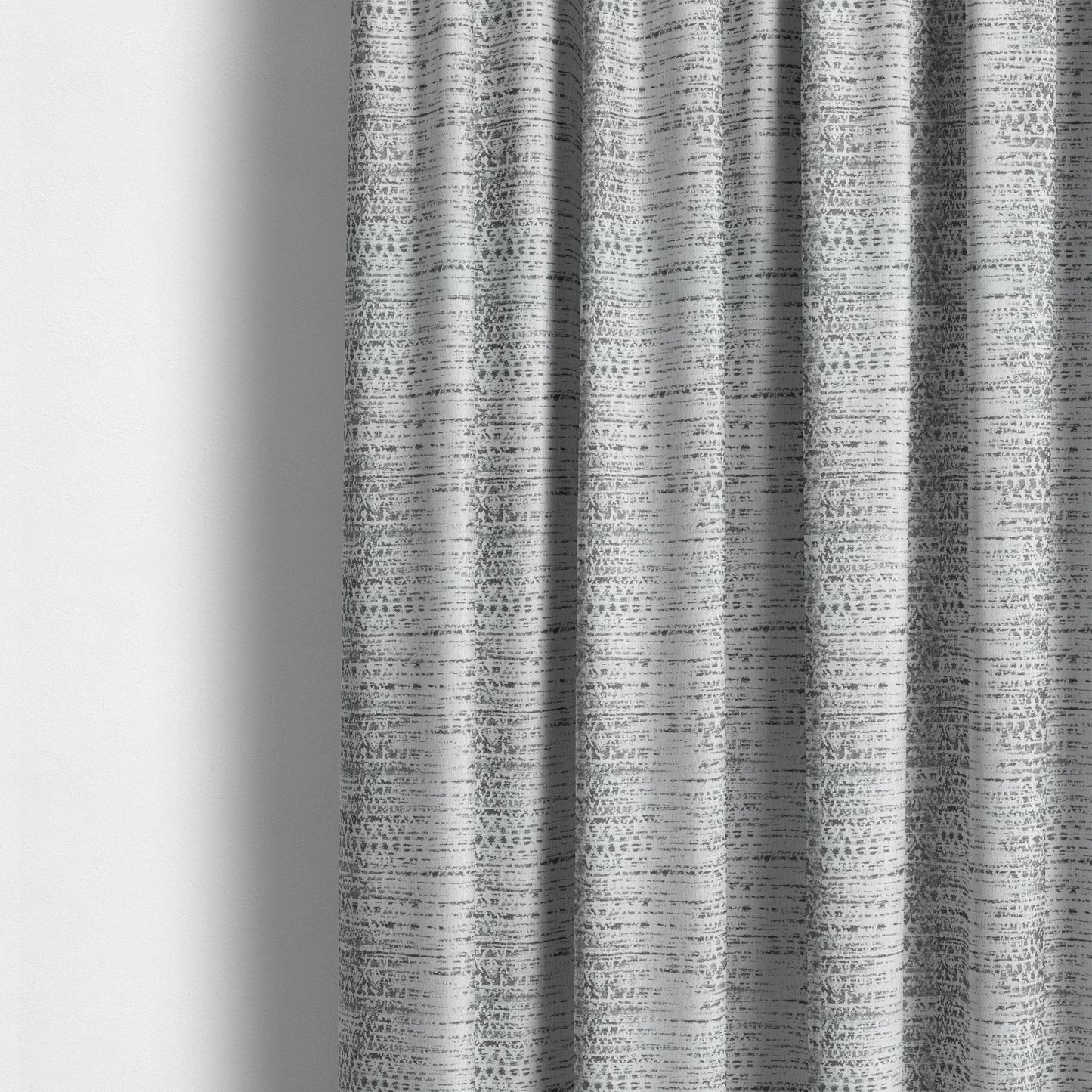 Incanti White Grey Mist Pattern Soft Woven Chenille Upholstery Fabric JO-41 - Made To Measure Curtains