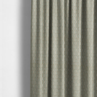 Atmosfera Woven Fabric Funky Modern Light Blue Eyelet Stripe Pattern Furnishing Fabric JO-413 - Made To Measure Curtains