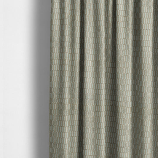 Atmosfera Woven Fabric Funky Modern Light Blue Eyelet Stripe Pattern Furnishing Fabric JO-413 - Made To Measure Curtains