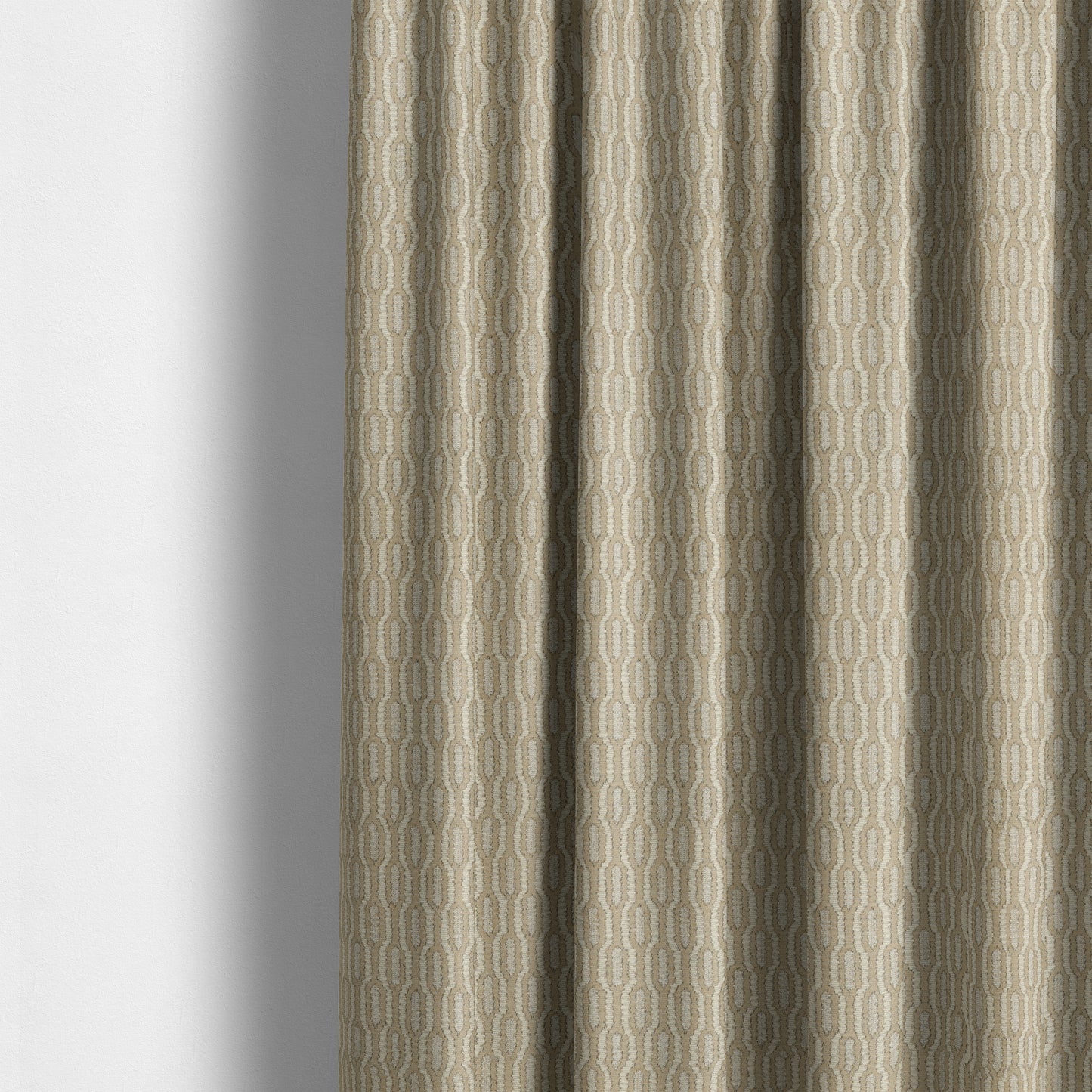 Atmosfera Woven Fabric Funky Modern Brown Beige Eyelet Stripe Pattern Furnishing Fabric JO-414 - Made To Measure Curtains