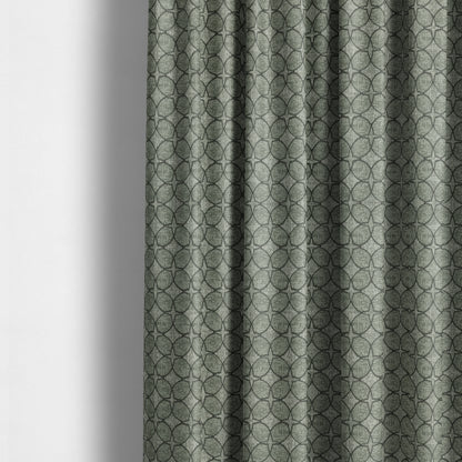 Lomasi Metallic Tones Fabric Silver Grey Moroccan Medallion Furnishing Fabric JO-423 - Made To Measure Curtains