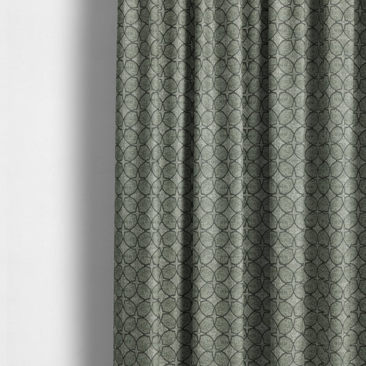 Lomasi Metallic Tones Fabric Silver Grey Moroccan Medallion Furnishing Fabric JO-423 - Made To Measure Curtains