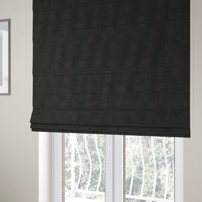 Voyage Of Gingham Geometric Patch Pattern In Black Colour Woven Soft Chenille Upholstery Fabric JO-443 - Roman Blinds