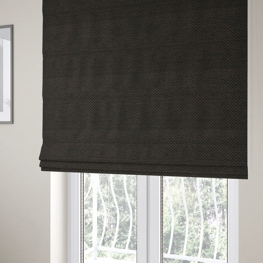 Voyage Of Small Falling Leaf Pattern In Black Colour Woven Soft Chenille Upholstery Fabric JO-446 - Roman Blinds